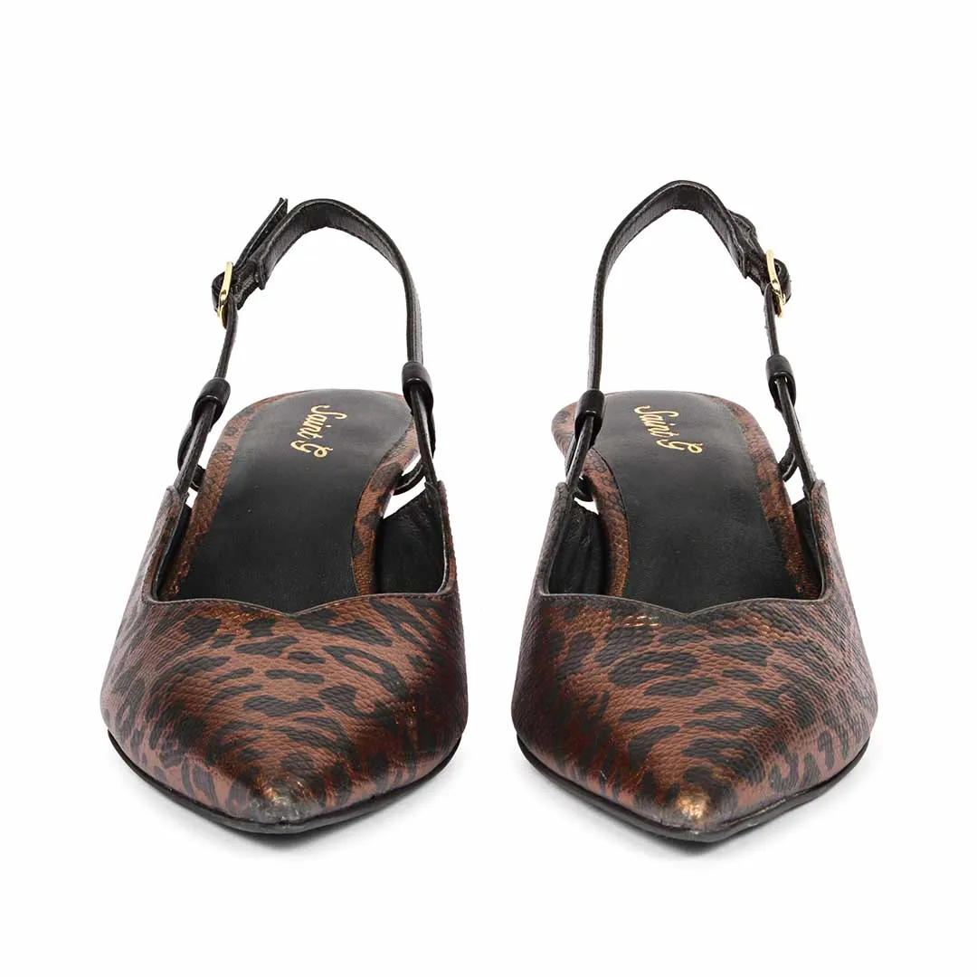 Saint Quinn Metallic Leopard Print Leather Pumps