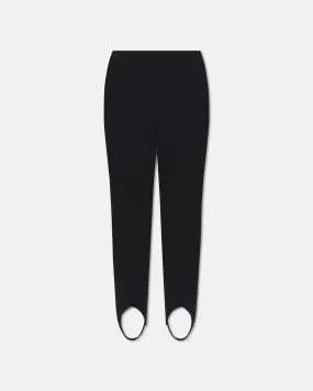 Savita - Seersucker Stirrup Pants - Black