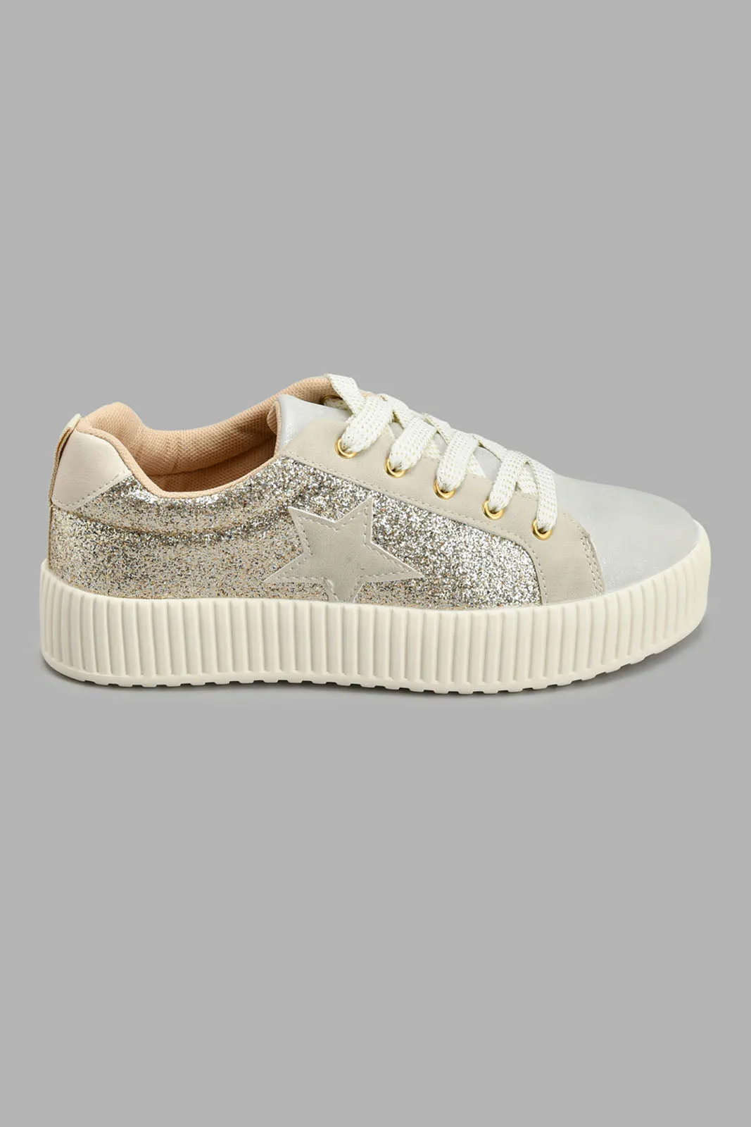 Silver And Gold Glitter Sneaker