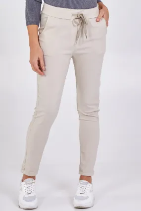 Smart Plain Magic Trouser - Stone