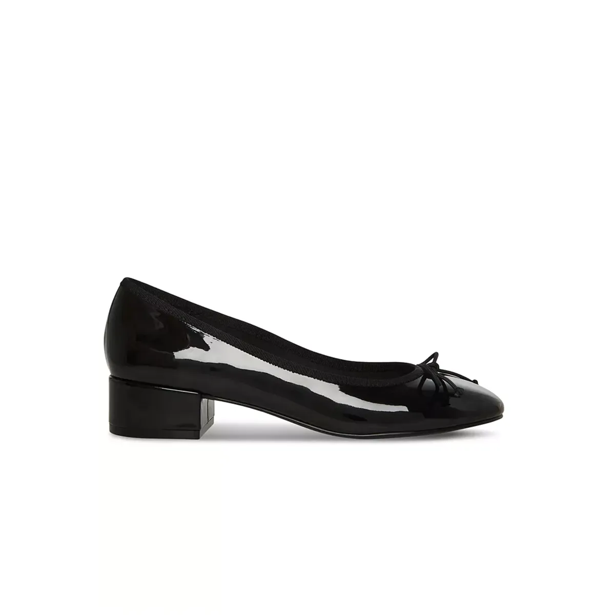 Steve Madden Women's Cherish Block-Heel Ballet Flats - Black Patent