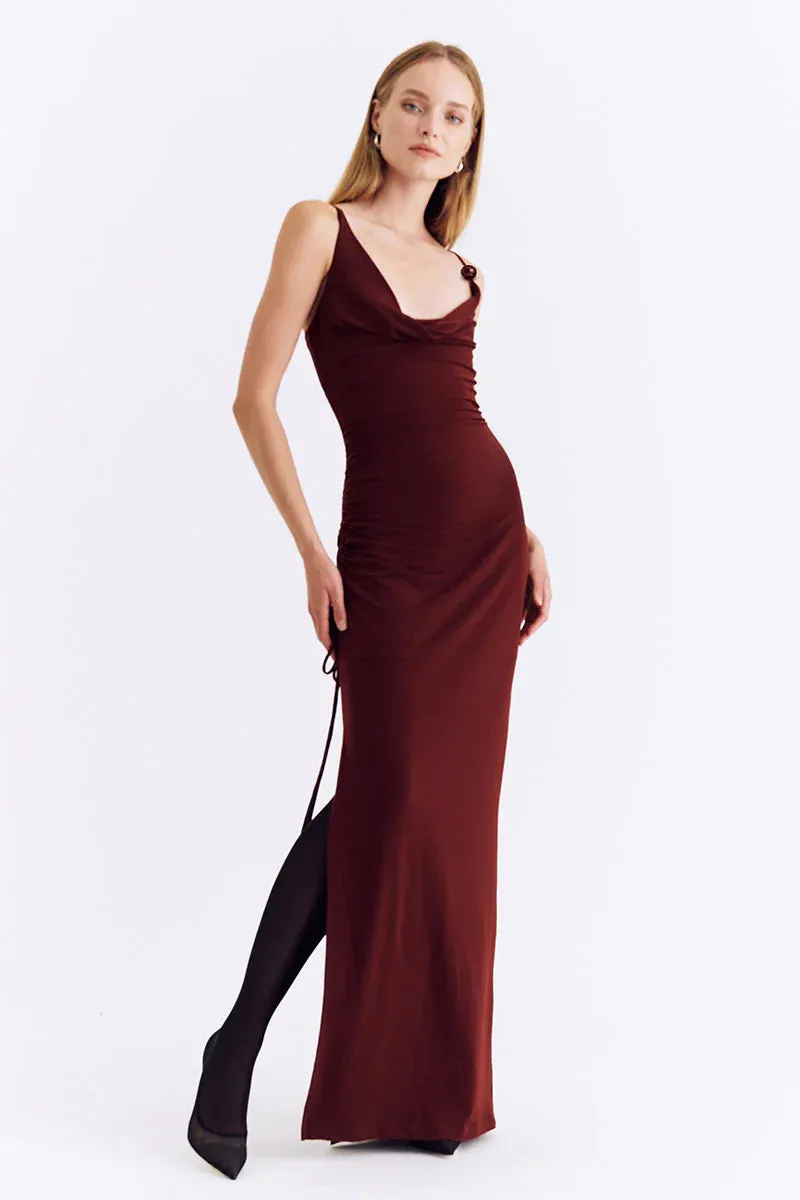 Suboo Theta Cowl Neck Maxi Dress - Mulberry