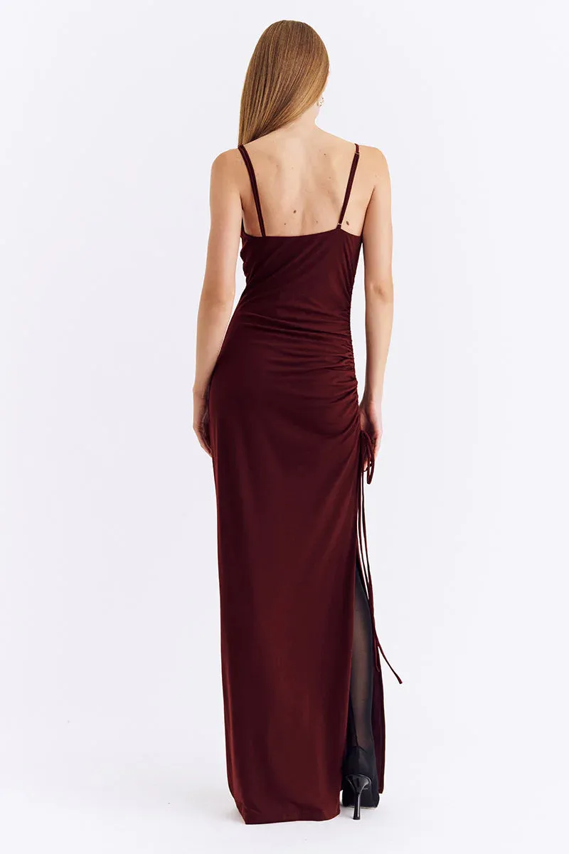 Suboo Theta Cowl Neck Maxi Dress - Mulberry