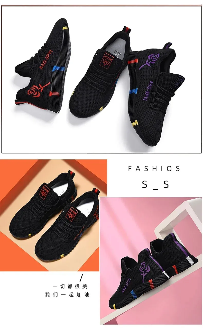 Tenis Feminino 2024 Women Vulcanized Shoes Air Mesh Light Soft Sneakers Female Flats Platform Lace Up Casual Shoes Basket Femme