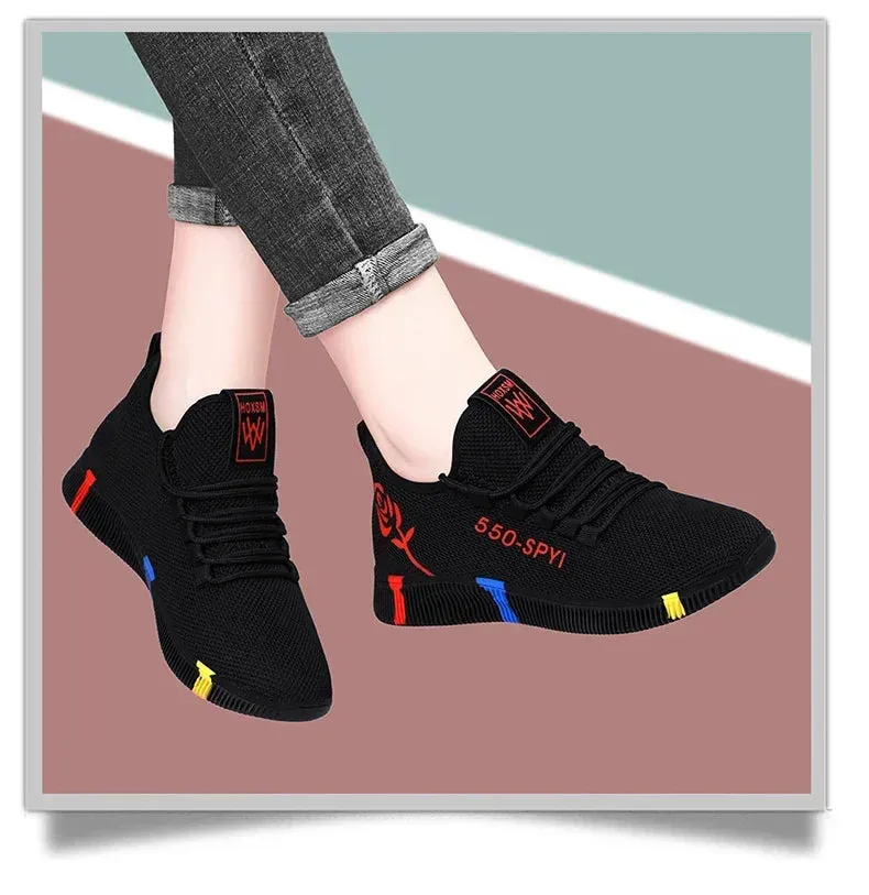 Tenis Feminino 2024 Women Vulcanized Shoes Air Mesh Light Soft Sneakers Female Flats Platform Lace Up Casual Shoes Basket Femme