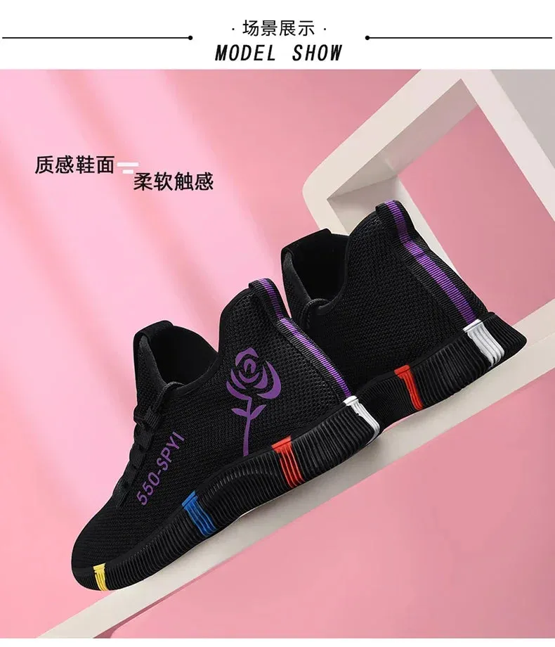 Tenis Feminino 2024 Women Vulcanized Shoes Air Mesh Light Soft Sneakers Female Flats Platform Lace Up Casual Shoes Basket Femme