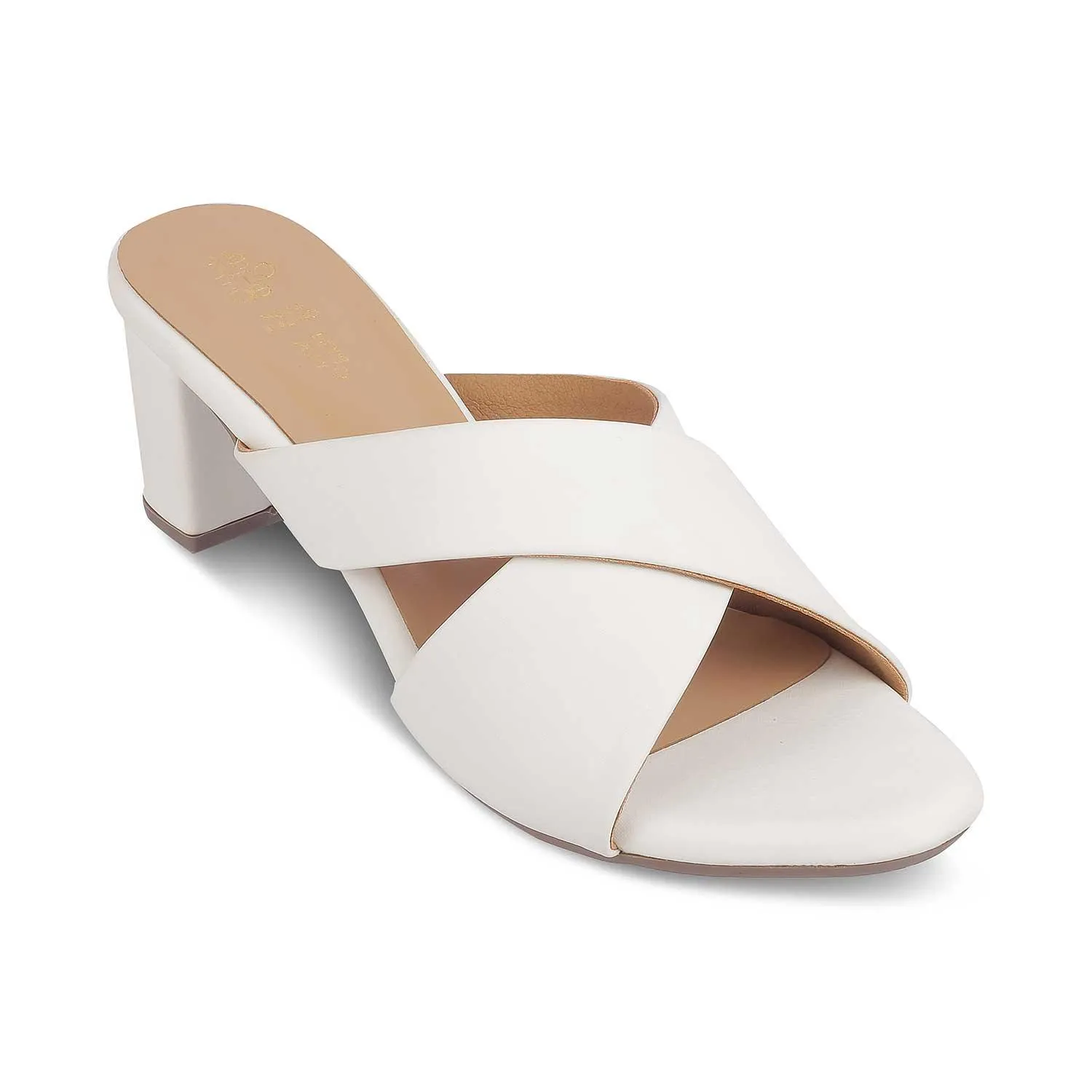 The Lisburn White Women's Dress Block Heel Sandals Tresmode