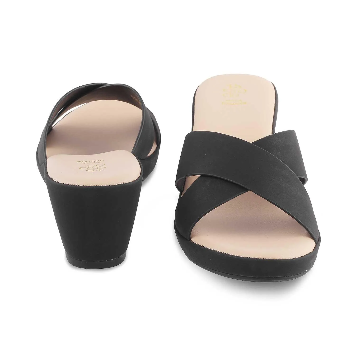 The Montreal Black Women's Casual Block Heel Sandals Tresmode