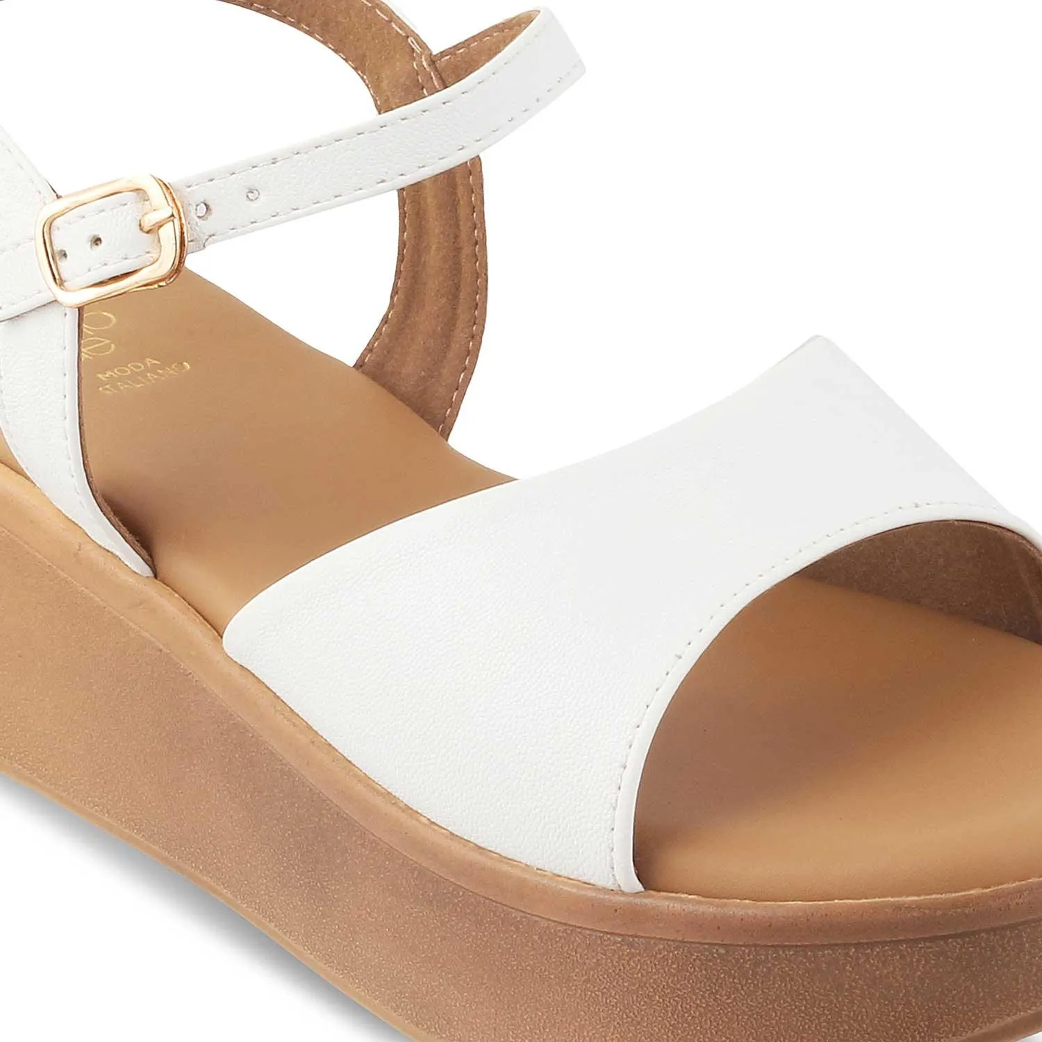 The Sinhere White Women's Dress Platform Wedge Sandals Tresmode