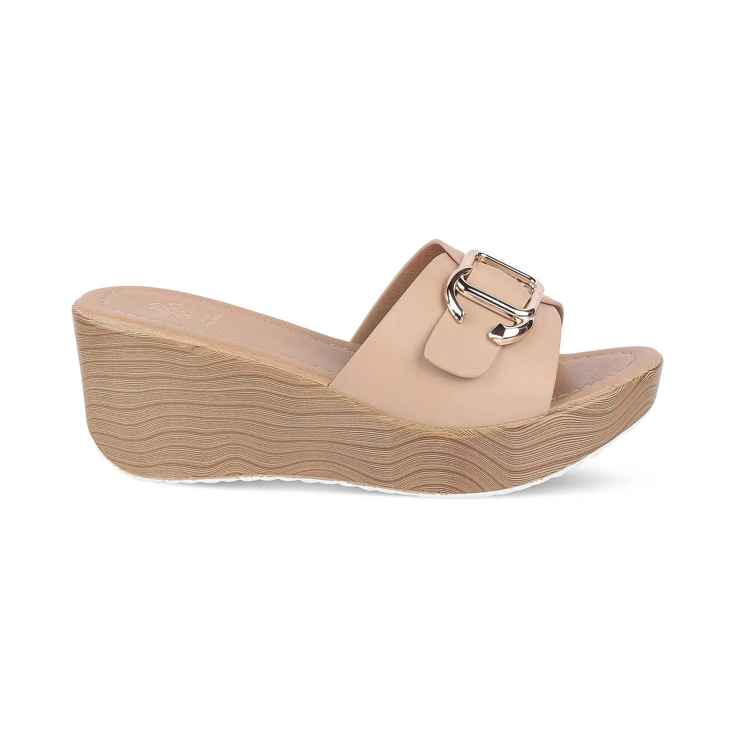 Tresmode Tredge Beige Women's Dress Wedge Sandals