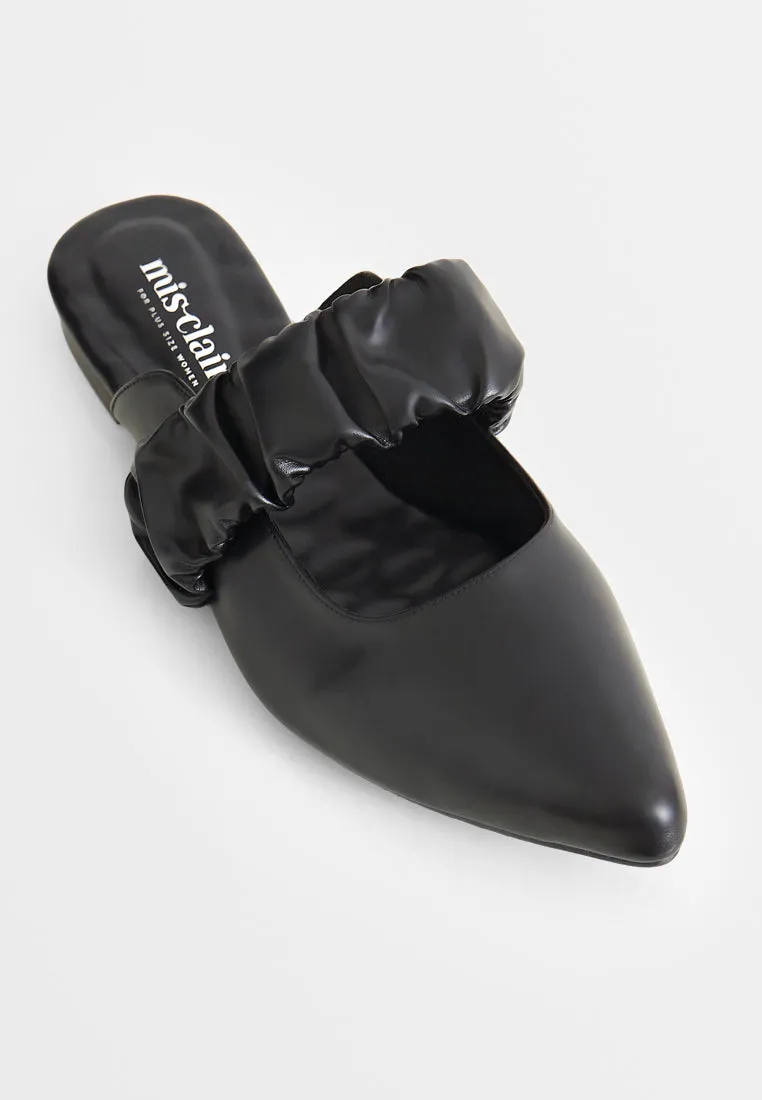 Trini Ruched Strap Pointed Slip On Flats