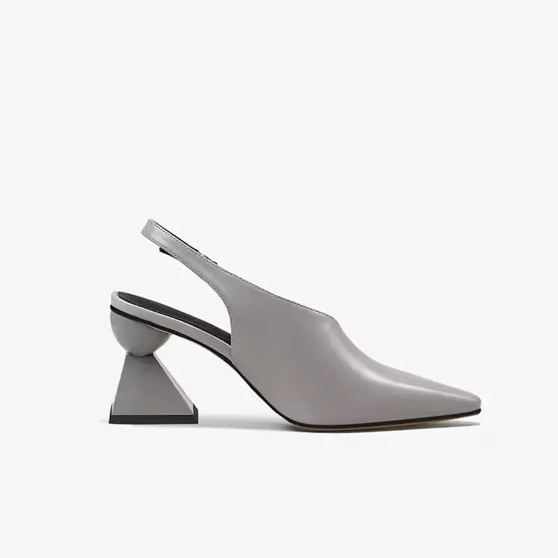 Uzuri Grey Slingback Pumps