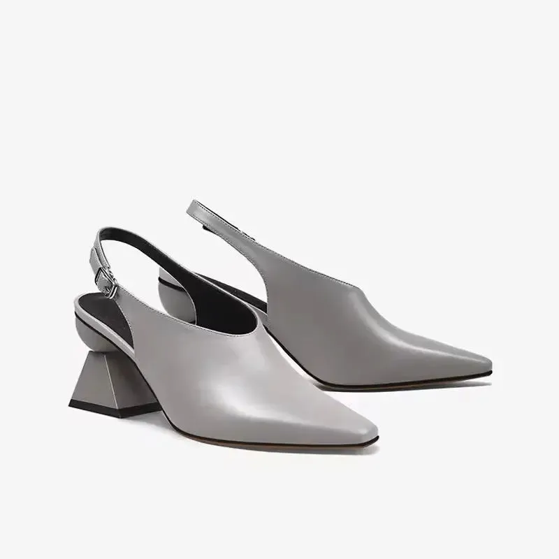 Uzuri Grey Slingback Pumps