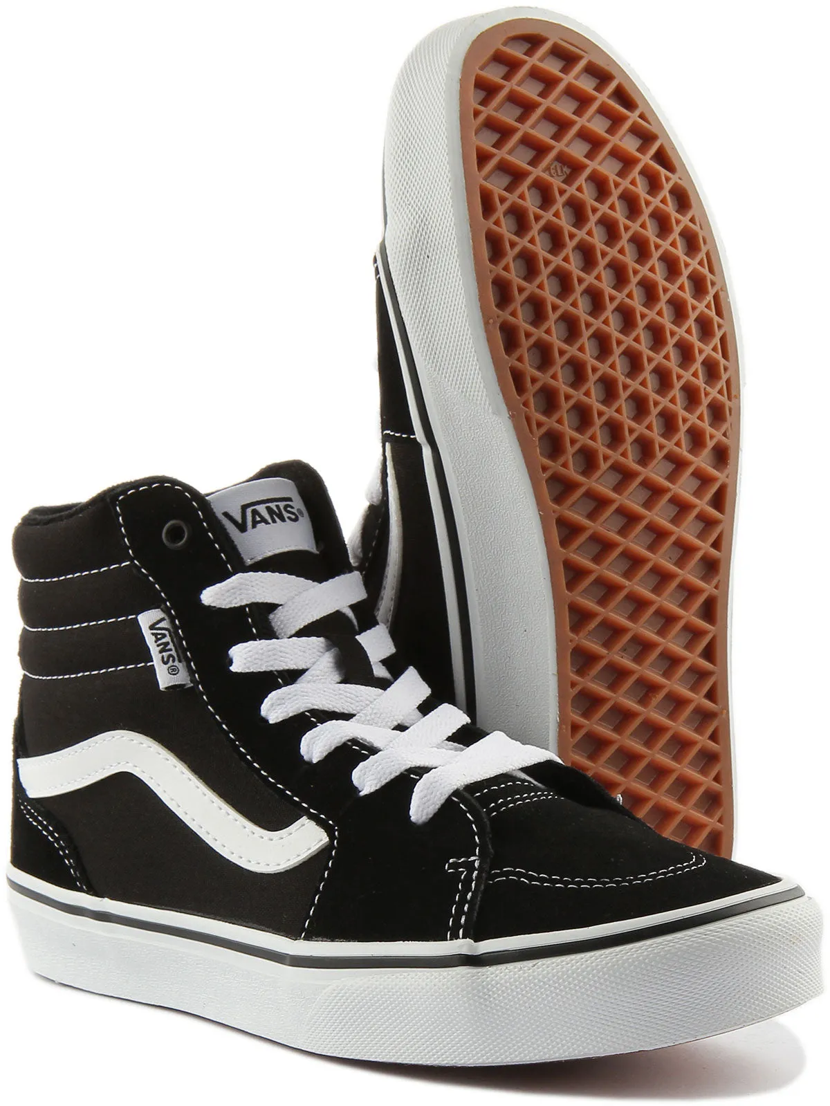 Vans Filmore Hi In Black White For Junior