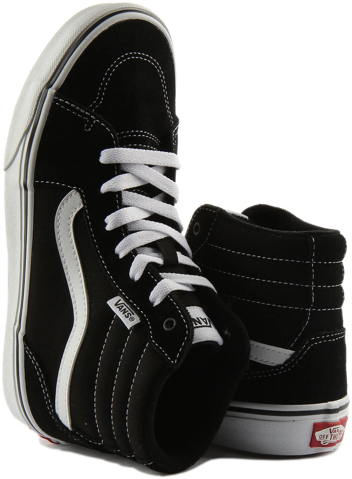 Vans Filmore Hi In Black White For Junior