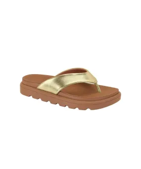 VIZZANO WOMEN SLIDERS & FLIP FLOPS IN GOLD/CAMEL