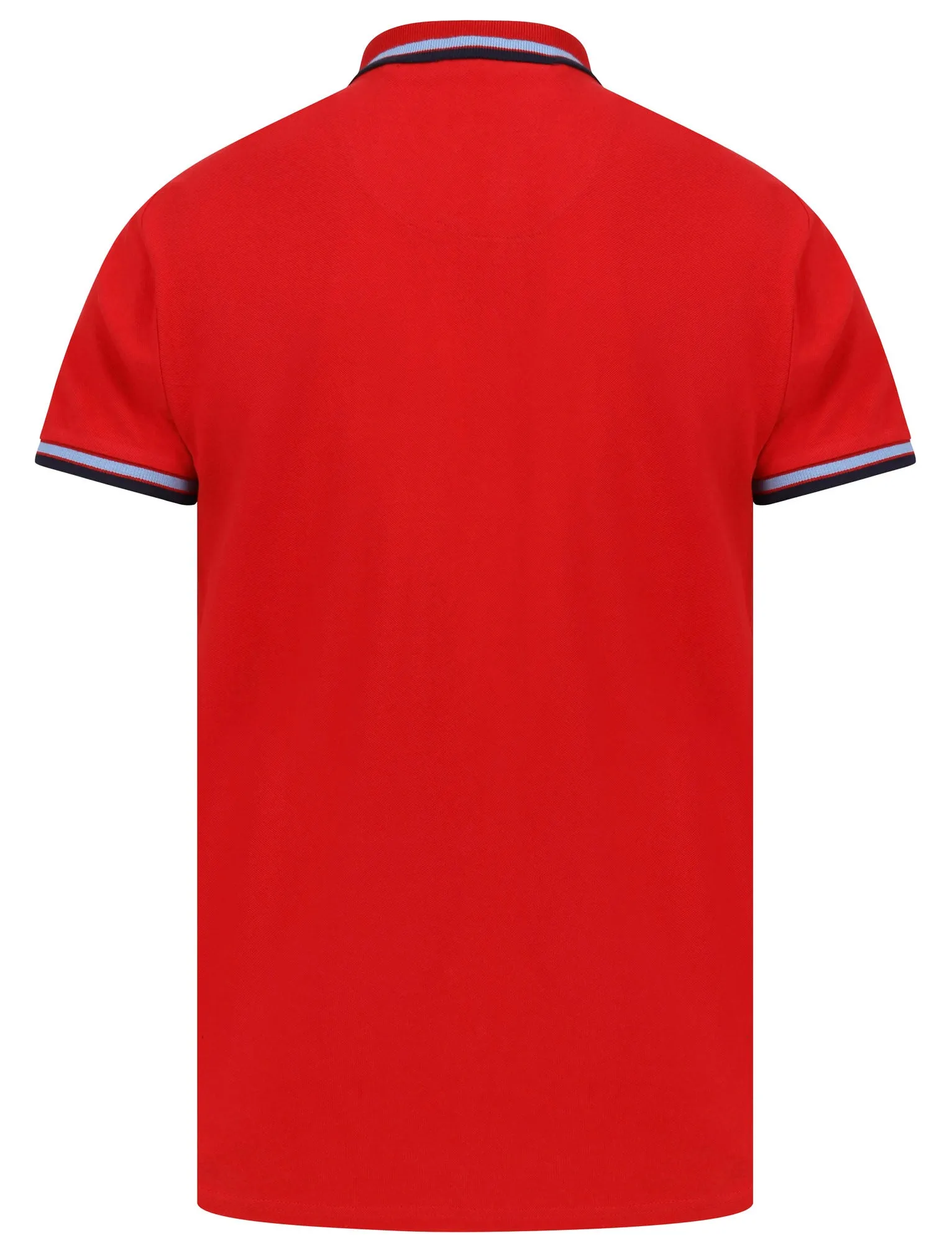 Waterloo Cotton Pique Polo Shirt with Tipping In Scarlet Sage - Le Shark