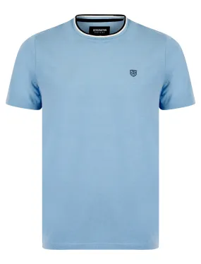 Westport Cotton Jersey Crew Neck Ringer T-Shirt in Blue Bell - Kensington Eastside