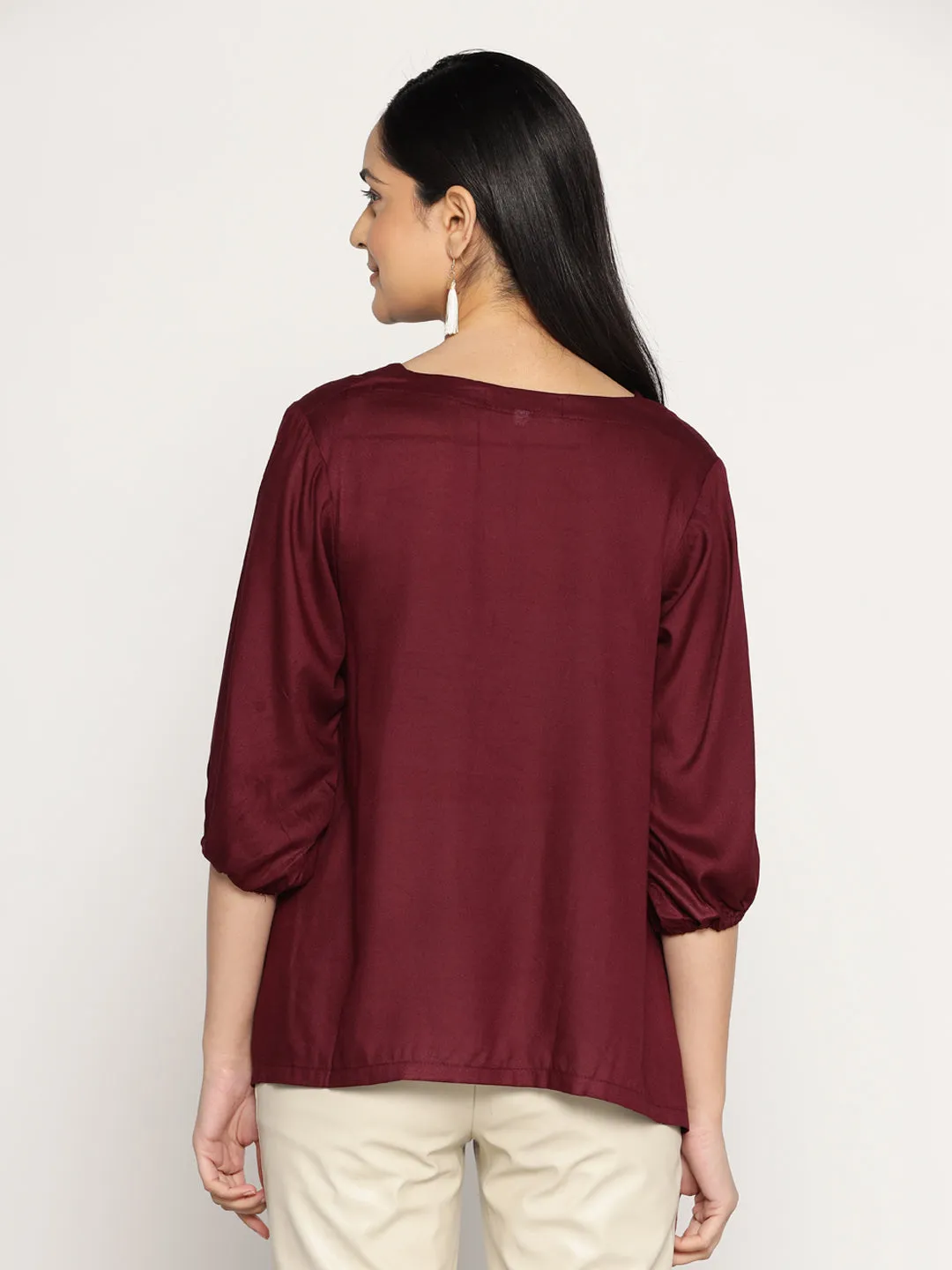 Wine Rayon Top - Fika