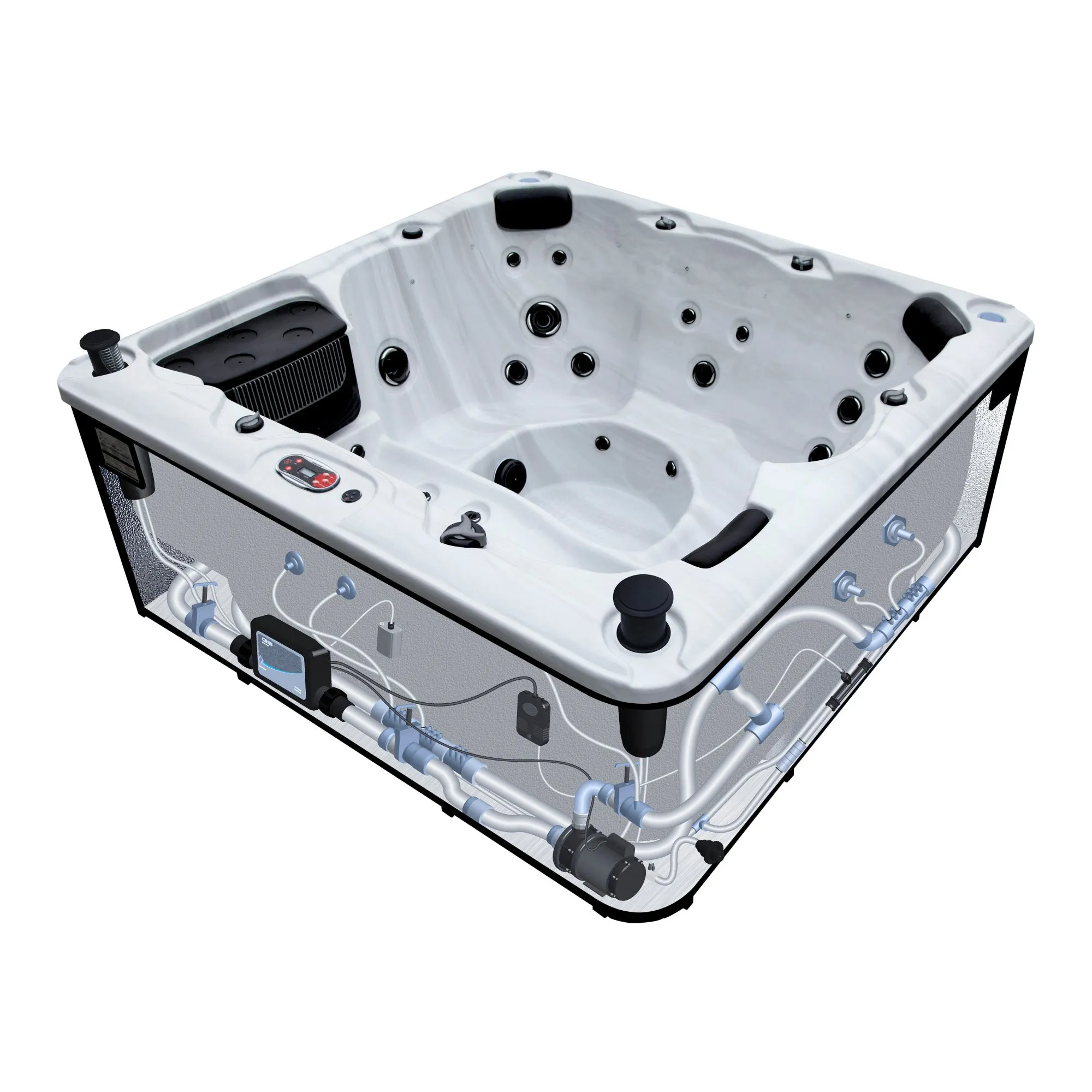 Winnipeg AI Hot Tub |5-6-Person 35-Jet | 199 x 199 cm