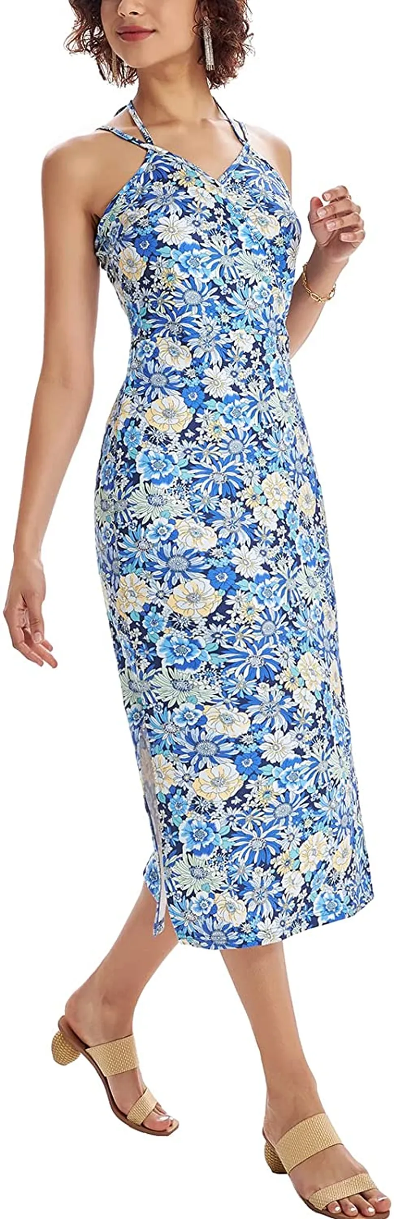 Women's Casual Sleeveless Floral Print Dress