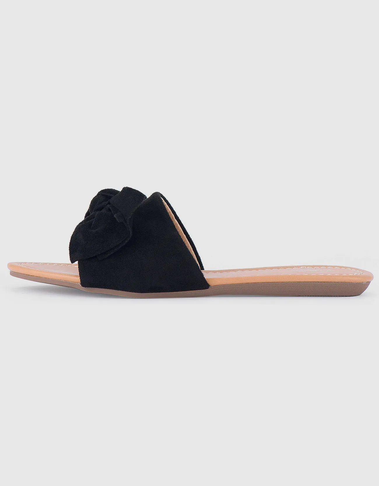 Women's Suede Bow Slide Sandals