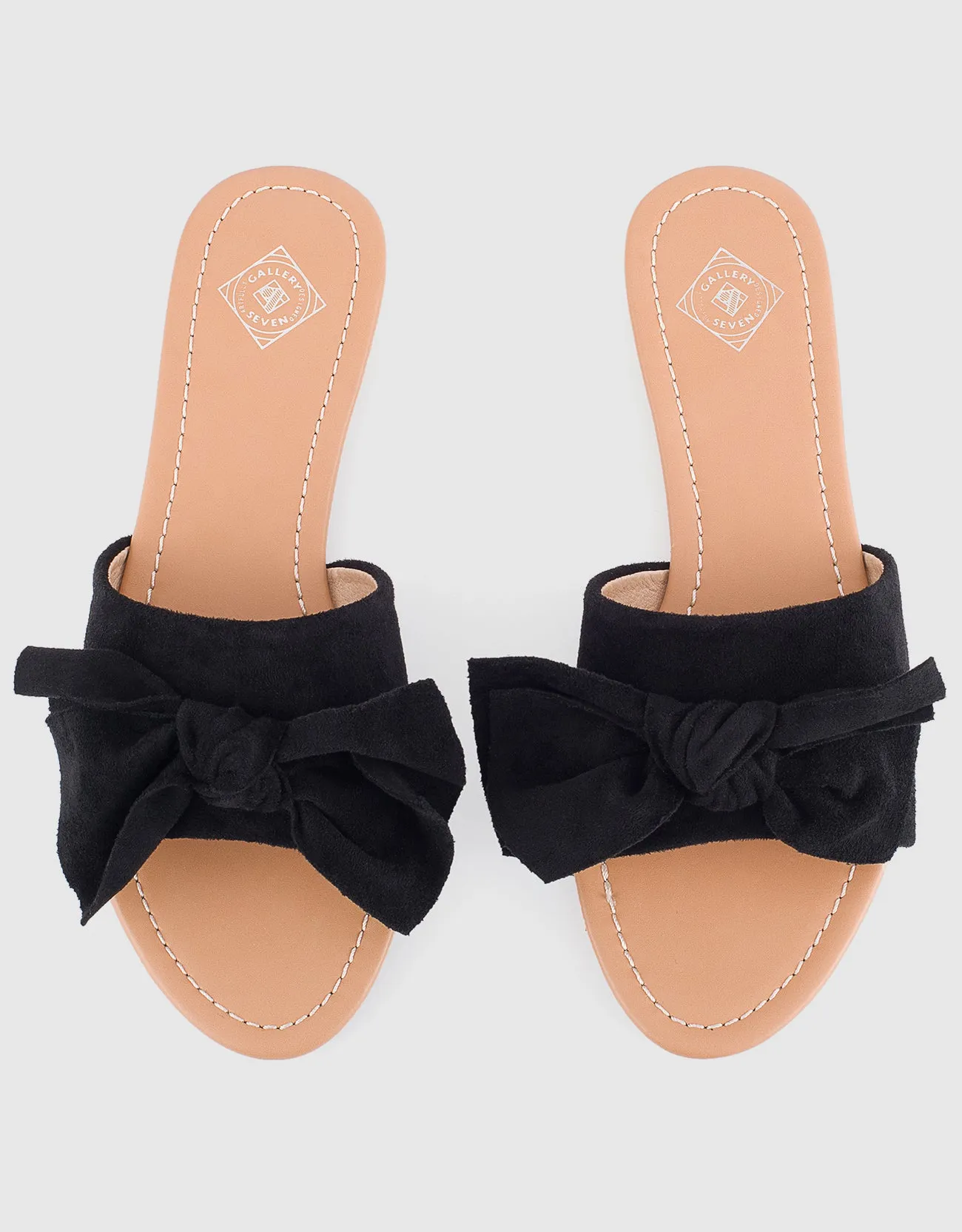 Women's Suede Bow Slide Sandals