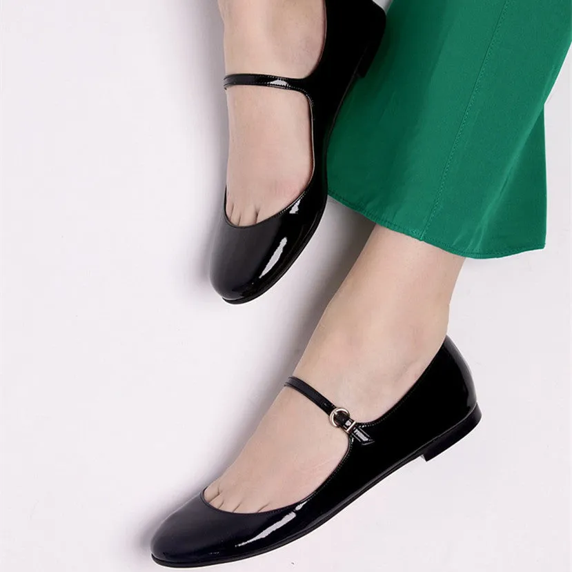 Wrist Strap Low Cut Round Head Women's Pumps