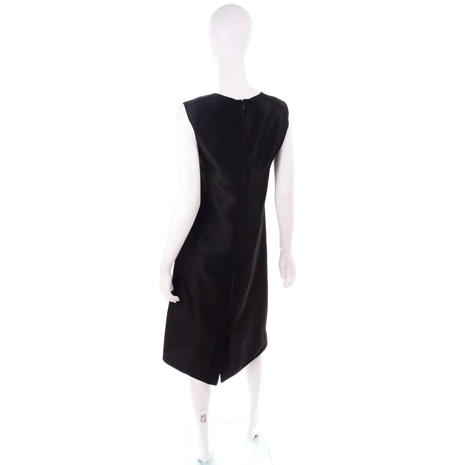 Yohji Yamamoto  Noir Sleeveless Textured Black Column Dress