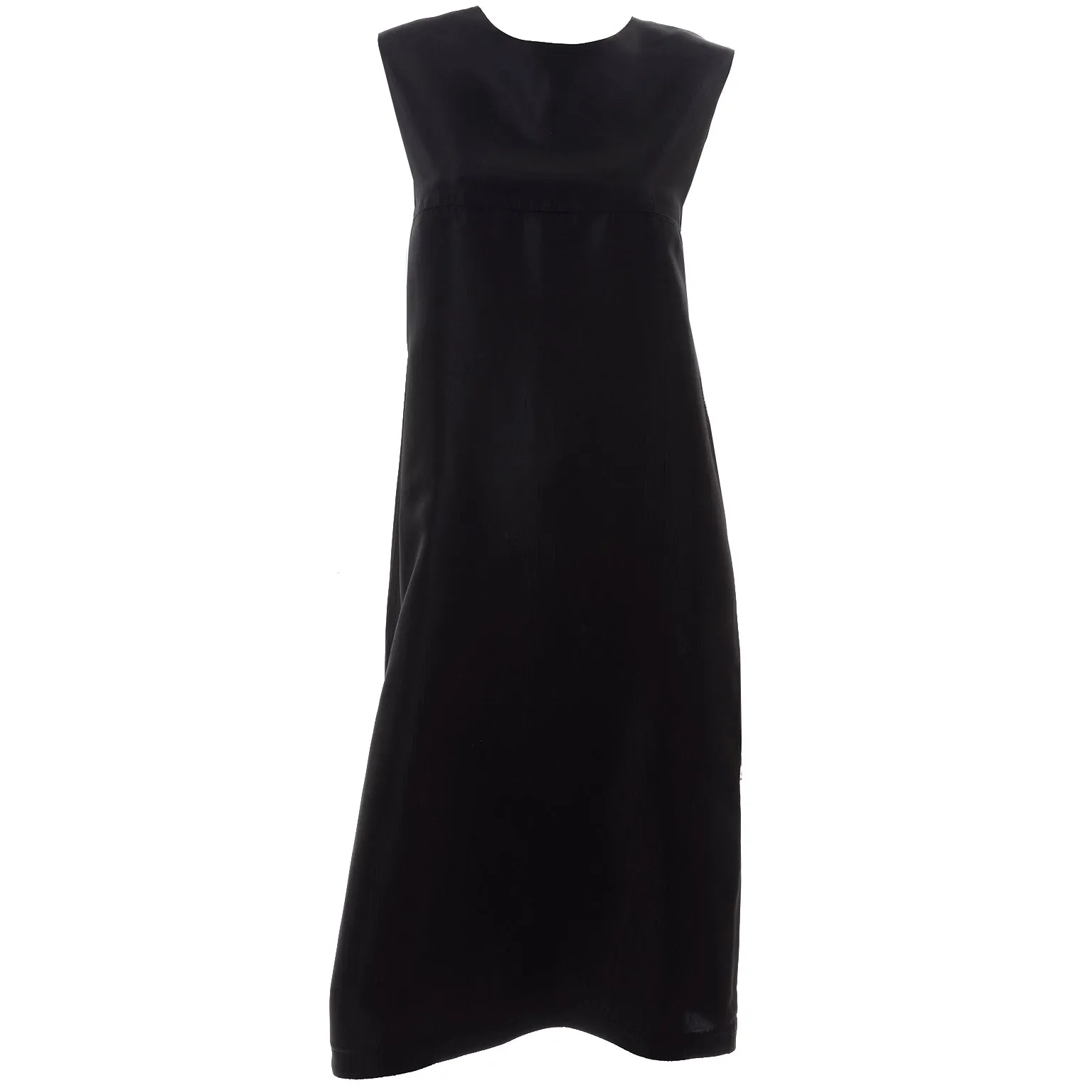 Yohji Yamamoto  Noir Sleeveless Textured Black Column Dress