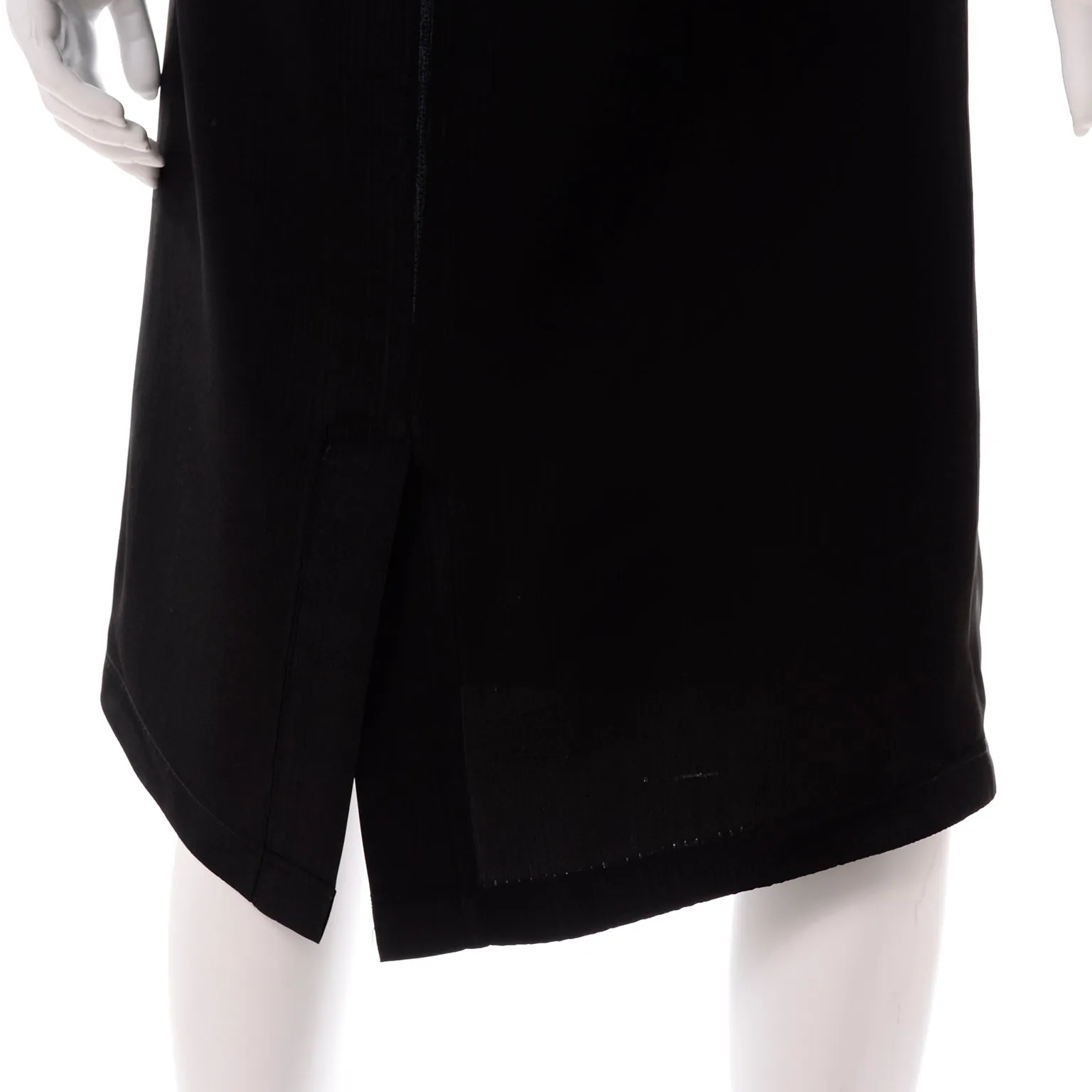 Yohji Yamamoto  Noir Sleeveless Textured Black Column Dress