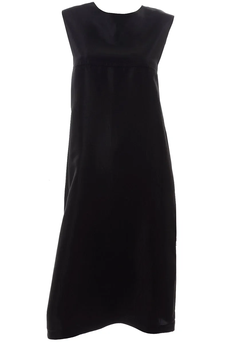 Yohji Yamamoto  Noir Sleeveless Textured Black Column Dress