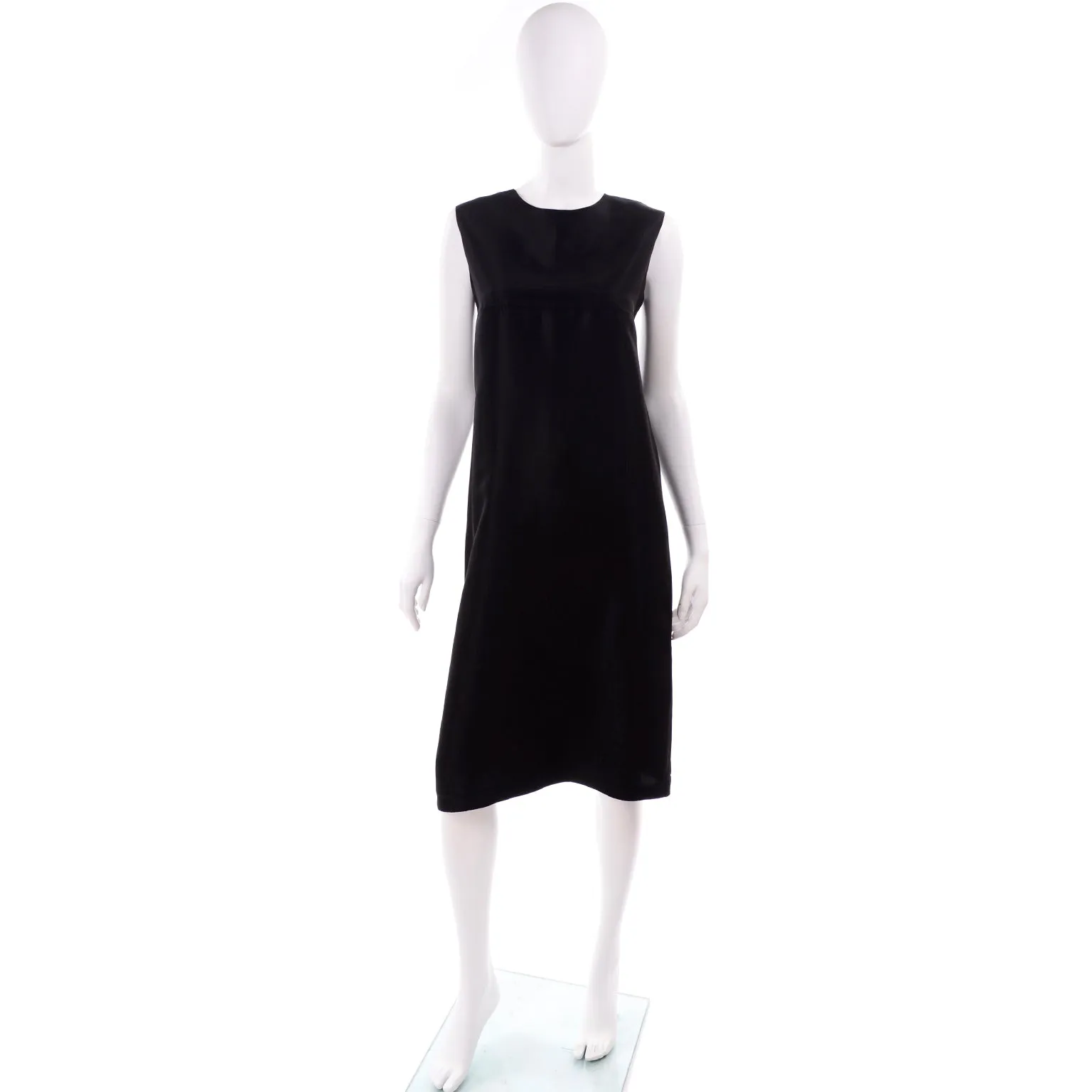 Yohji Yamamoto  Noir Sleeveless Textured Black Column Dress